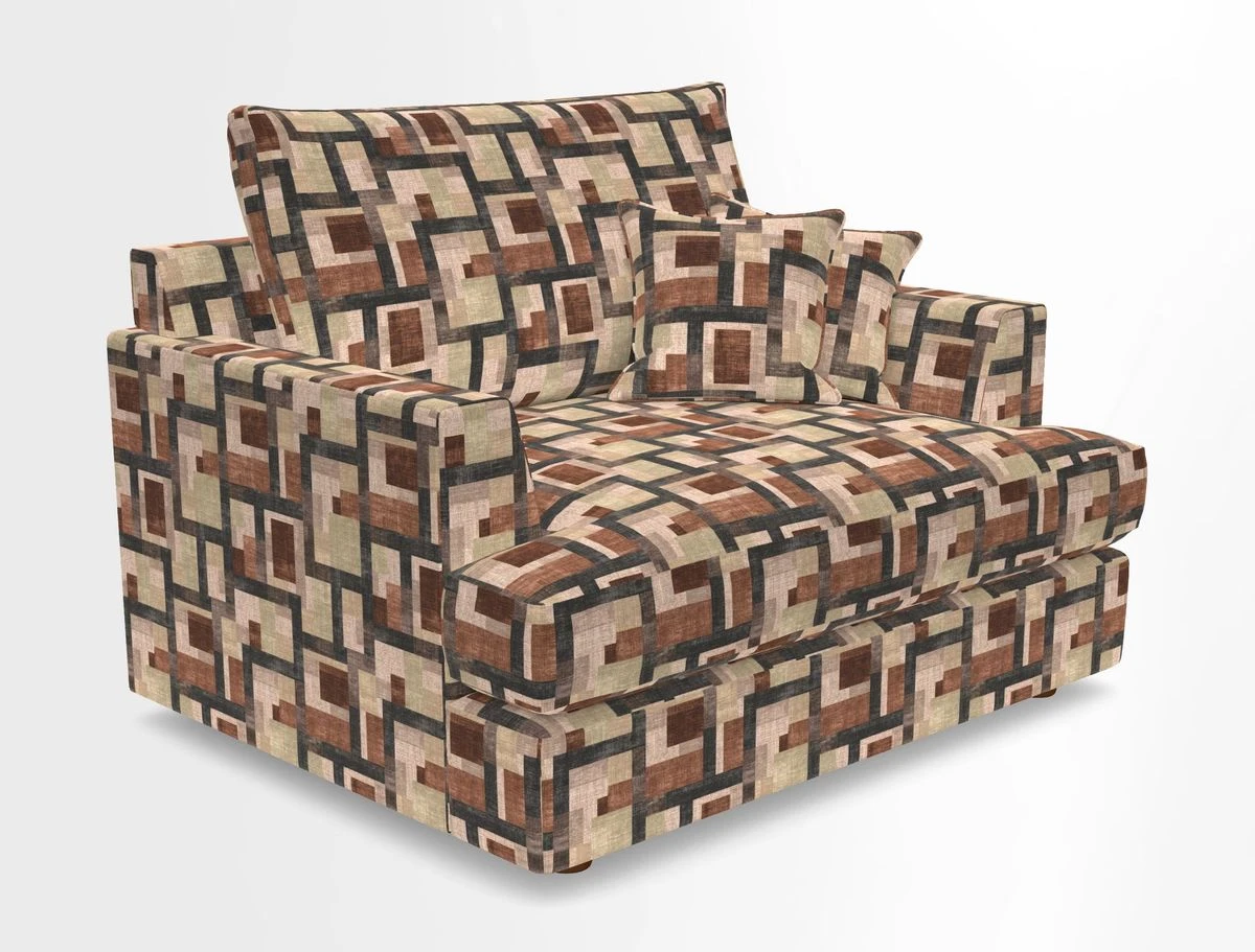 Slingsby Snuggler Fitted Cover Sofa in Two Tone Plain Biscuit.  Loose cover version available