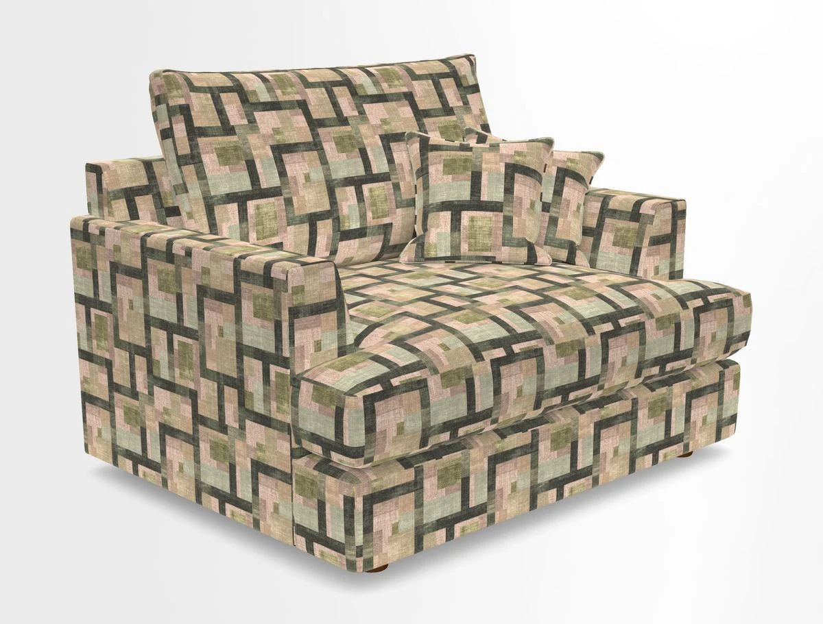 Slingsby Snuggler Fitted Cover Sofa in Two Tone Plain Biscuit.  Loose cover version available