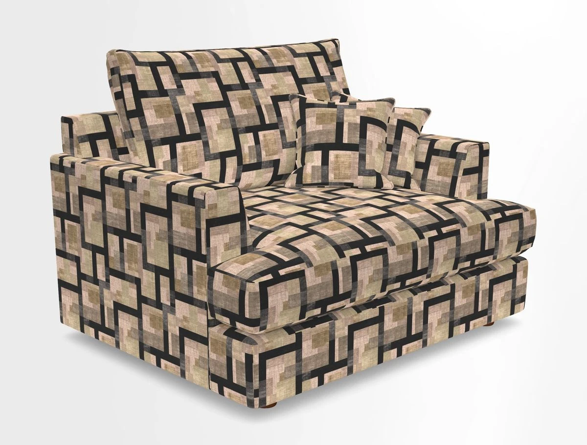 Slingsby Snuggler Fitted Cover Sofa in Two Tone Plain Biscuit.  Loose cover version available