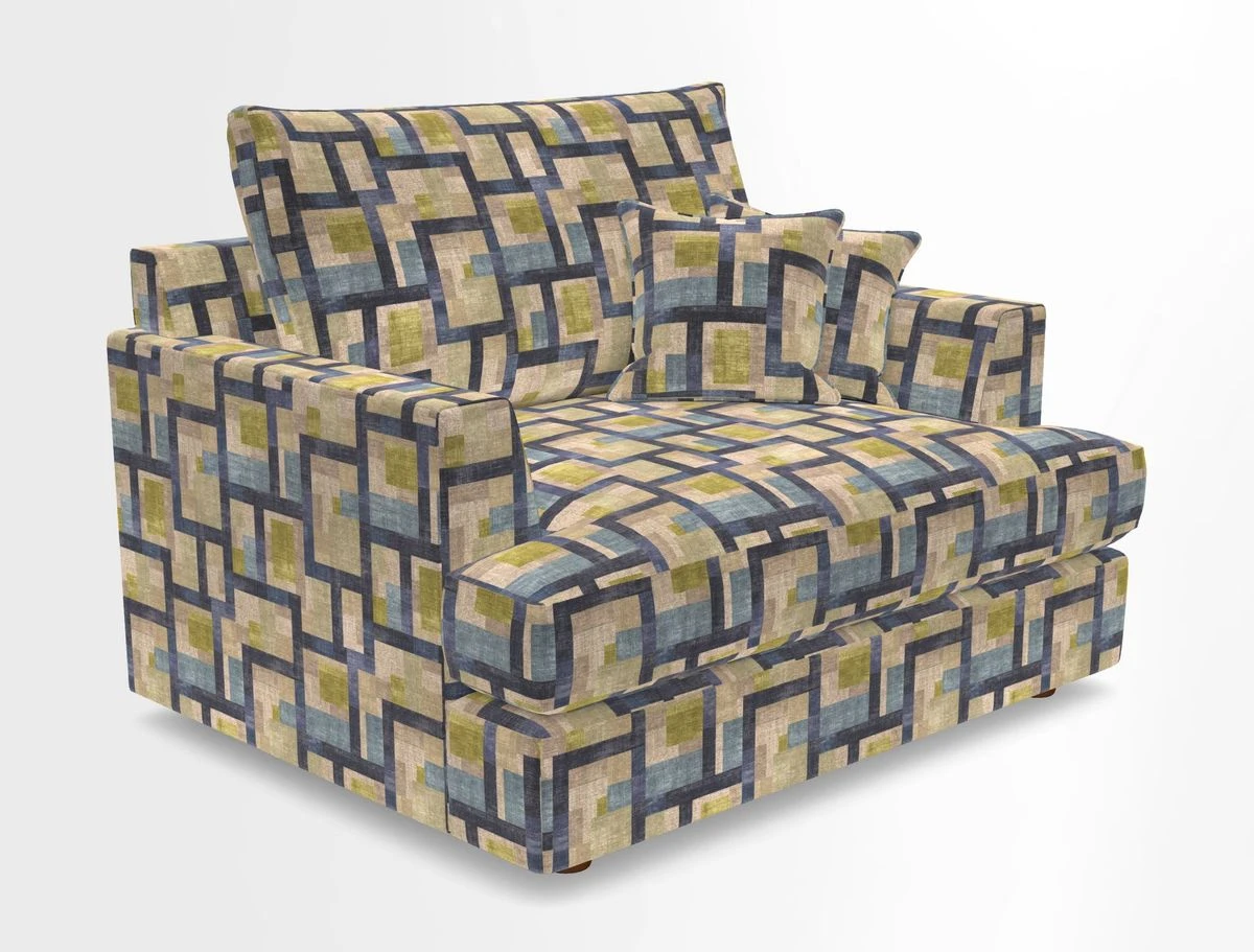 Slingsby Snuggler Fitted Cover Sofa in Two Tone Plain Biscuit.  Loose cover version available