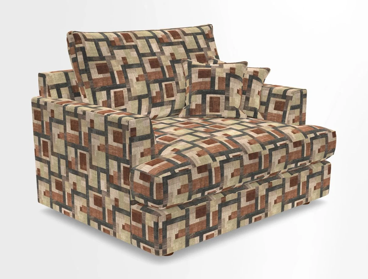 Slingsby Snuggler Fitted Cover Sofa in Two Tone Plain Biscuit.  Loose cover version available