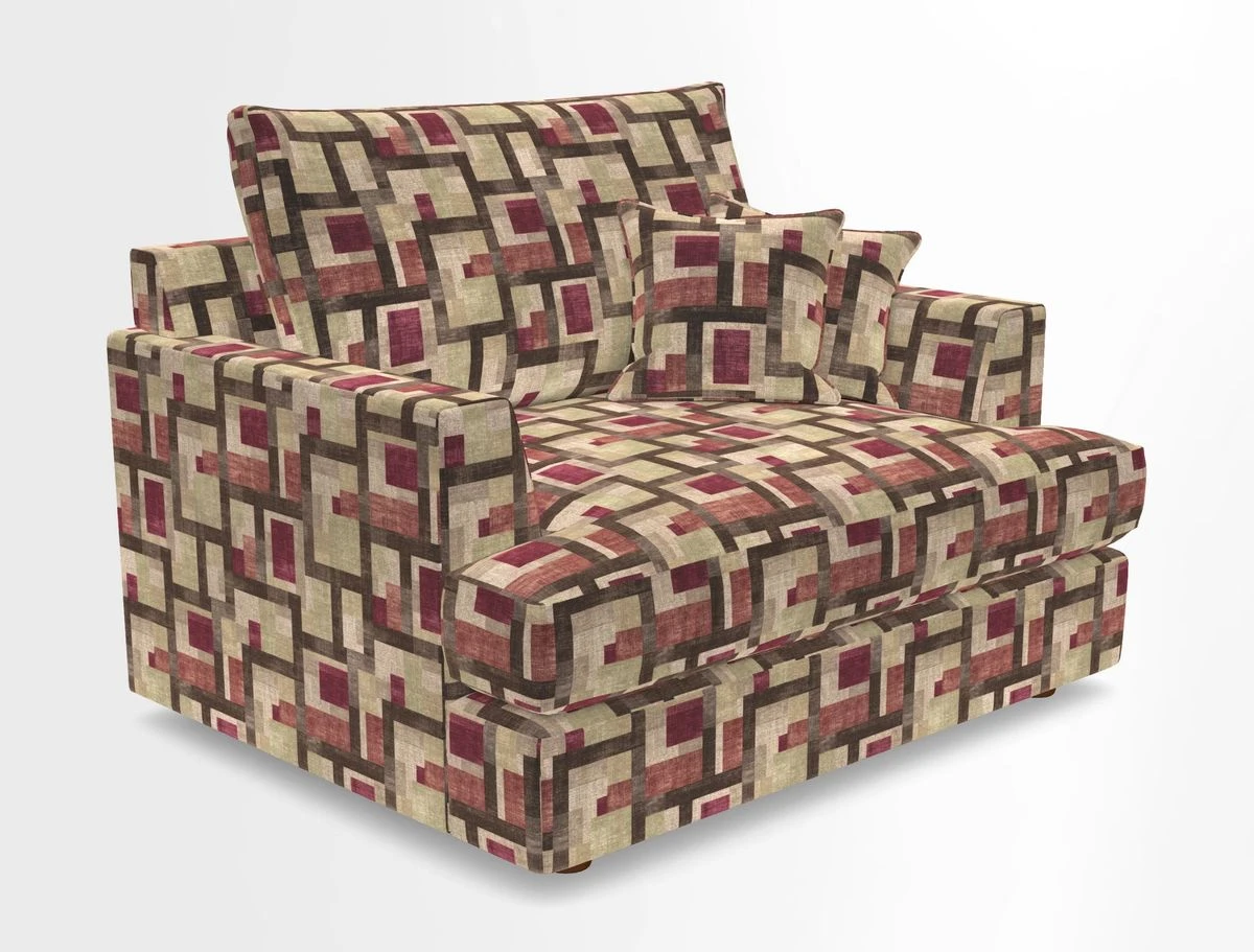 Slingsby Snuggler Fitted Cover Sofa in Two Tone Plain Biscuit.  Loose cover version available