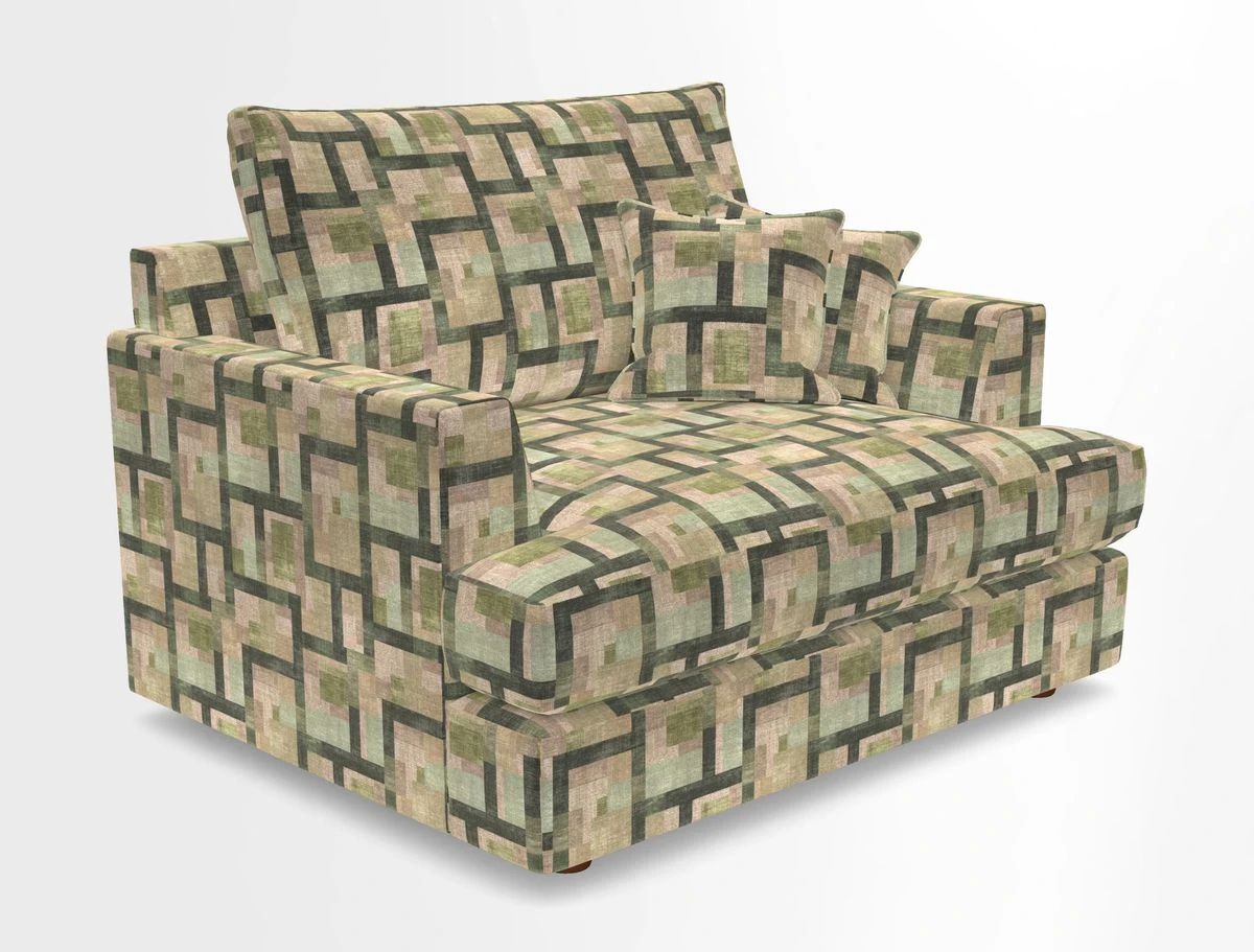 Slingsby Snuggler Fitted Cover Sofa in Two Tone Plain Biscuit.  Loose cover version available
