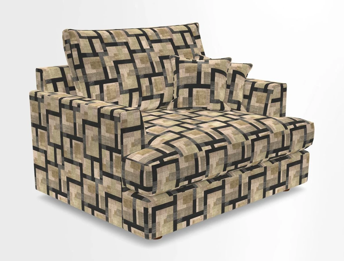 Slingsby Snuggler Fitted Cover Sofa in Two Tone Plain Biscuit.  Loose cover version available