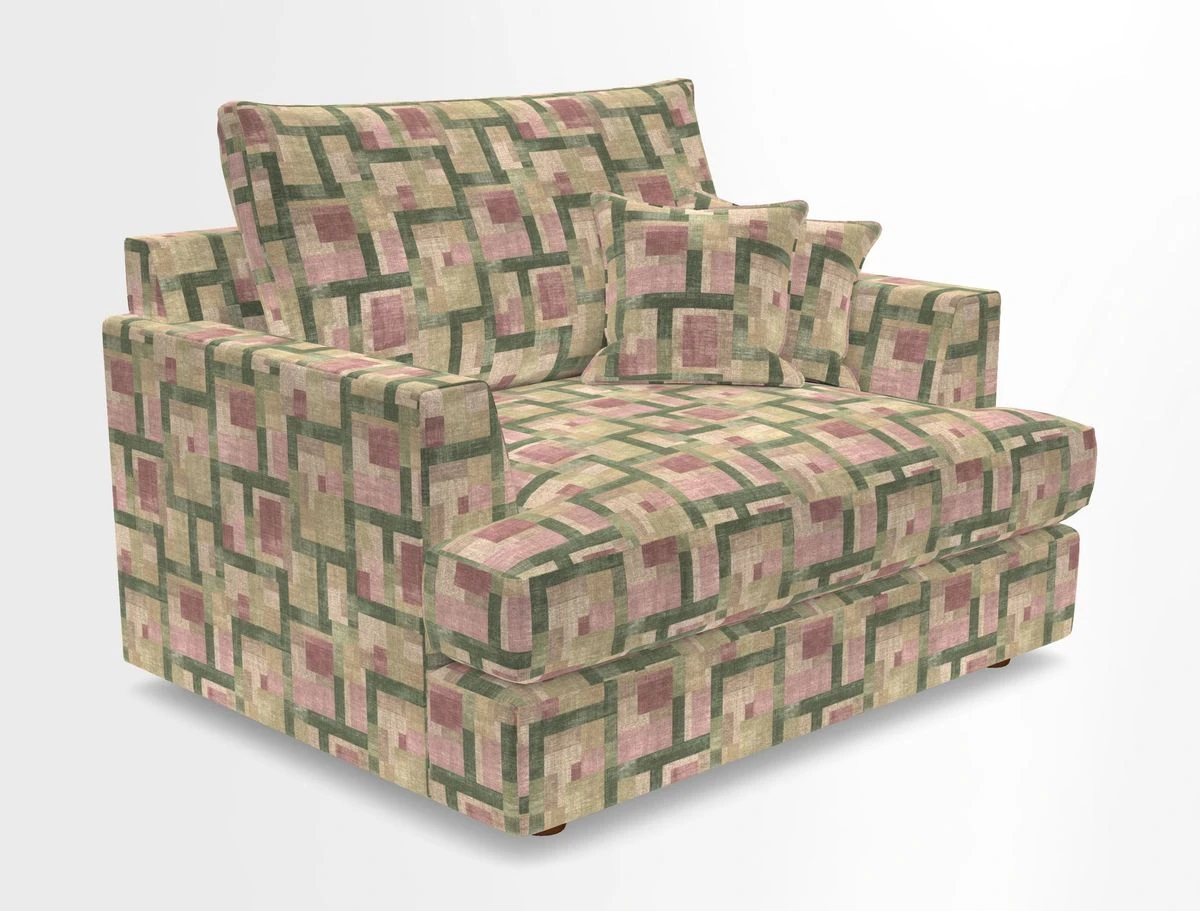 Slingsby Snuggler Fitted Cover Sofa in Two Tone Plain Biscuit.  Loose cover version available