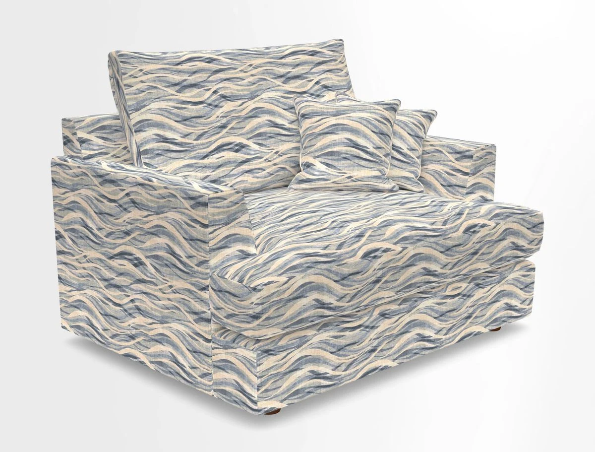 Slingsby Snuggler Fitted Cover Sofa in Two Tone Plain Biscuit.  Loose cover version available