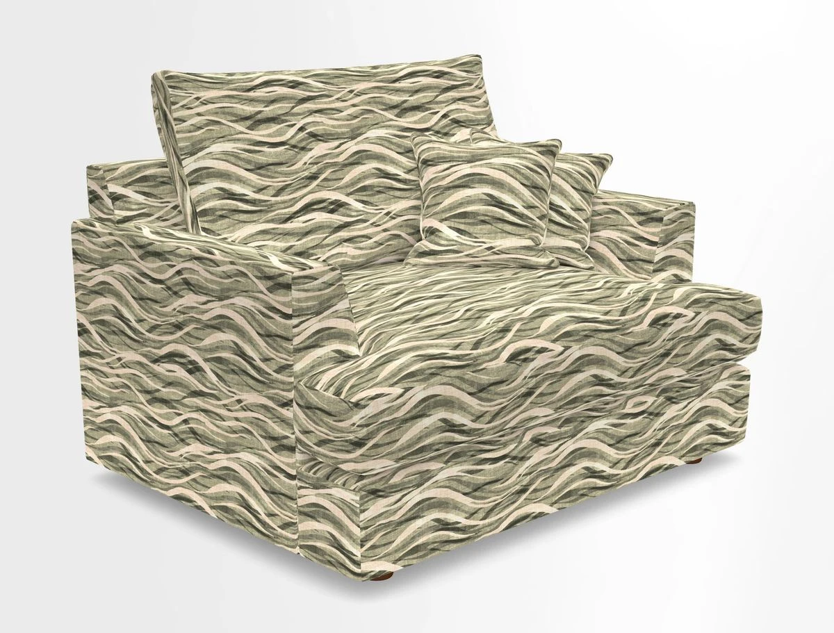 Slingsby Snuggler Fitted Cover Sofa in Two Tone Plain Biscuit.  Loose cover version available