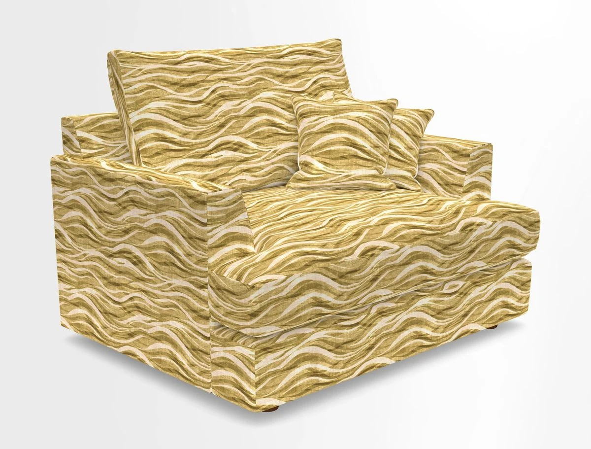Slingsby Snuggler Fitted Cover Sofa in Two Tone Plain Biscuit.  Loose cover version available