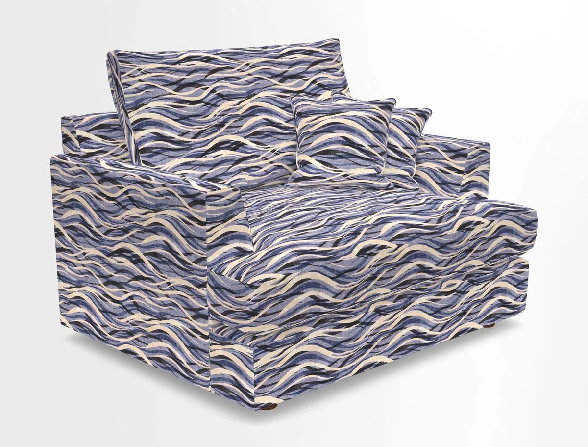 Slingsby Snuggler Fitted Cover Sofa in Two Tone Plain Biscuit.  Loose cover version available