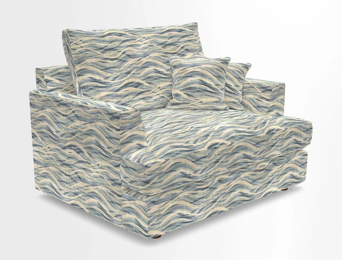 Slingsby Snuggler Fitted Cover Sofa in Two Tone Plain Biscuit.  Loose cover version available