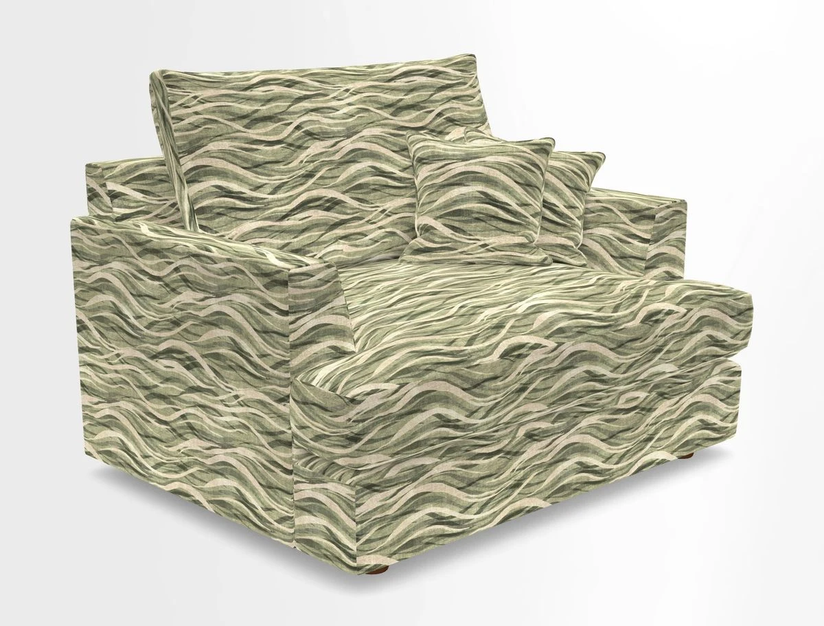 Slingsby Snuggler Fitted Cover Sofa in Two Tone Plain Biscuit.  Loose cover version available