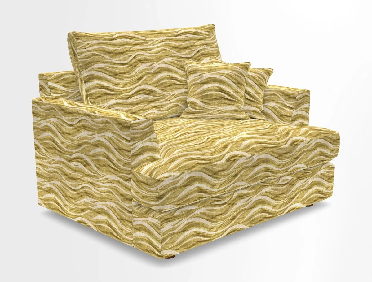 Slingsby Snuggler Fitted Cover Sofa in Two Tone Plain Biscuit.  Loose cover version available