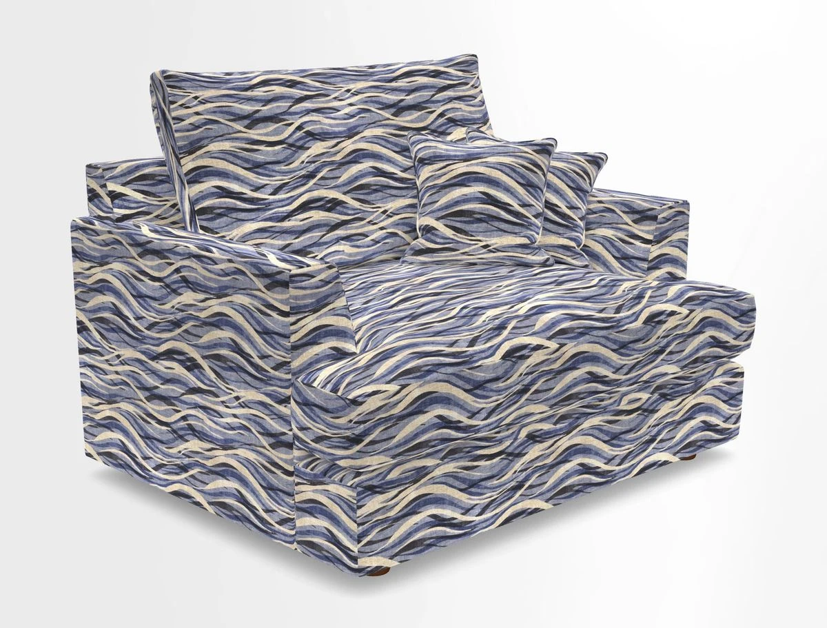 Slingsby Snuggler Fitted Cover Sofa in Two Tone Plain Biscuit.  Loose cover version available