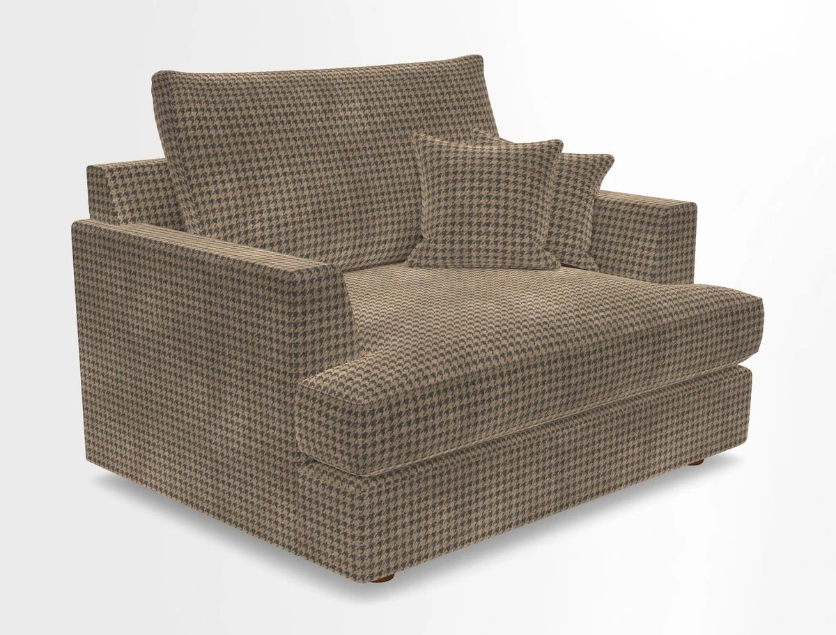 Slingsby Snuggler Fitted Cover Sofa in Two Tone Plain Biscuit.  Loose cover version available