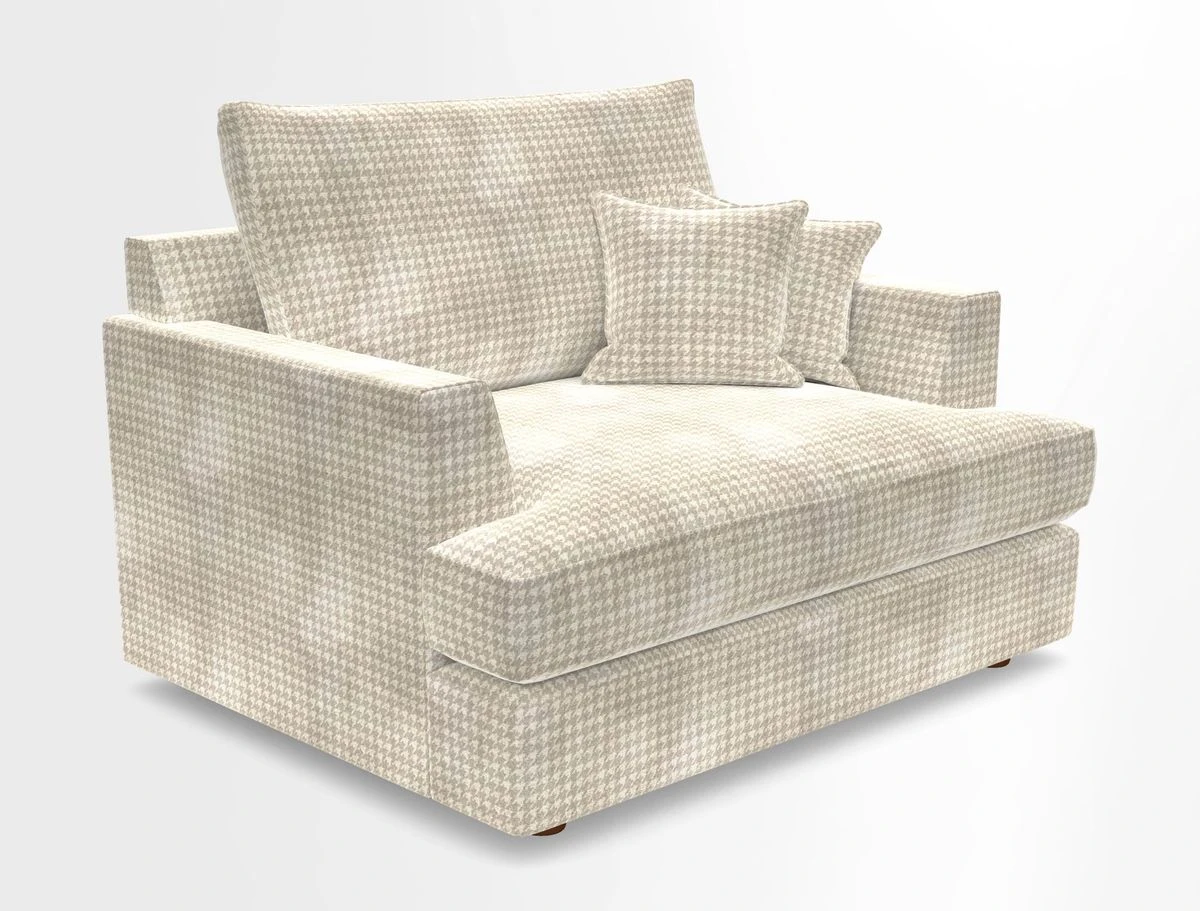 Slingsby Snuggler Fitted Cover Sofa in Two Tone Plain Biscuit.  Loose cover version available