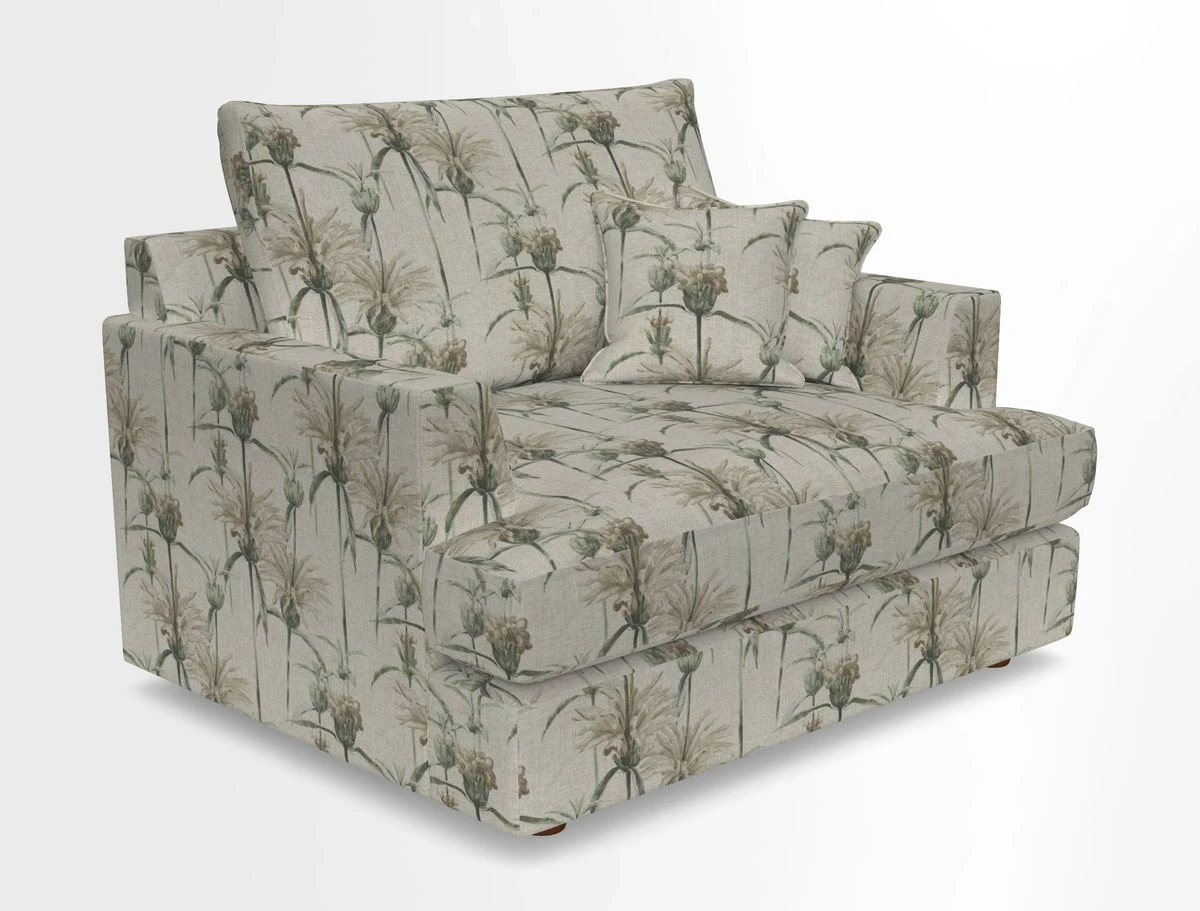 Slingsby Snuggler Fitted Cover Sofa in Two Tone Plain Biscuit.  Loose cover version available