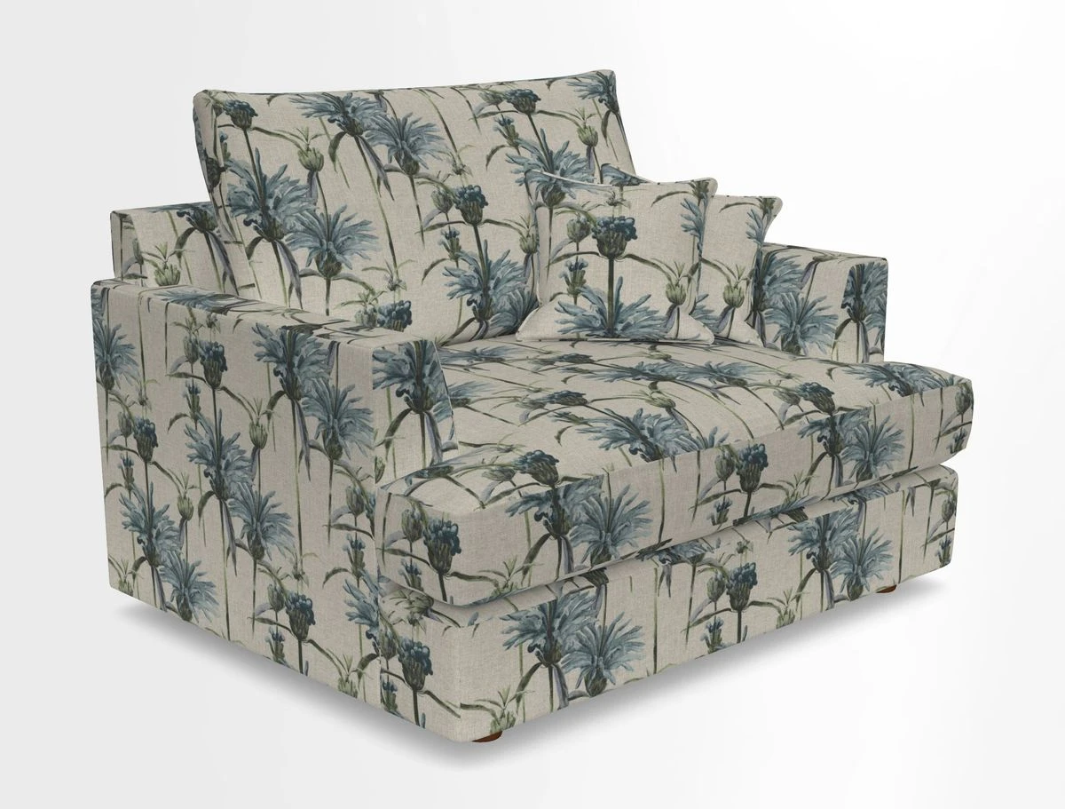 Slingsby Snuggler Fitted Cover Sofa in Two Tone Plain Biscuit.  Loose cover version available
