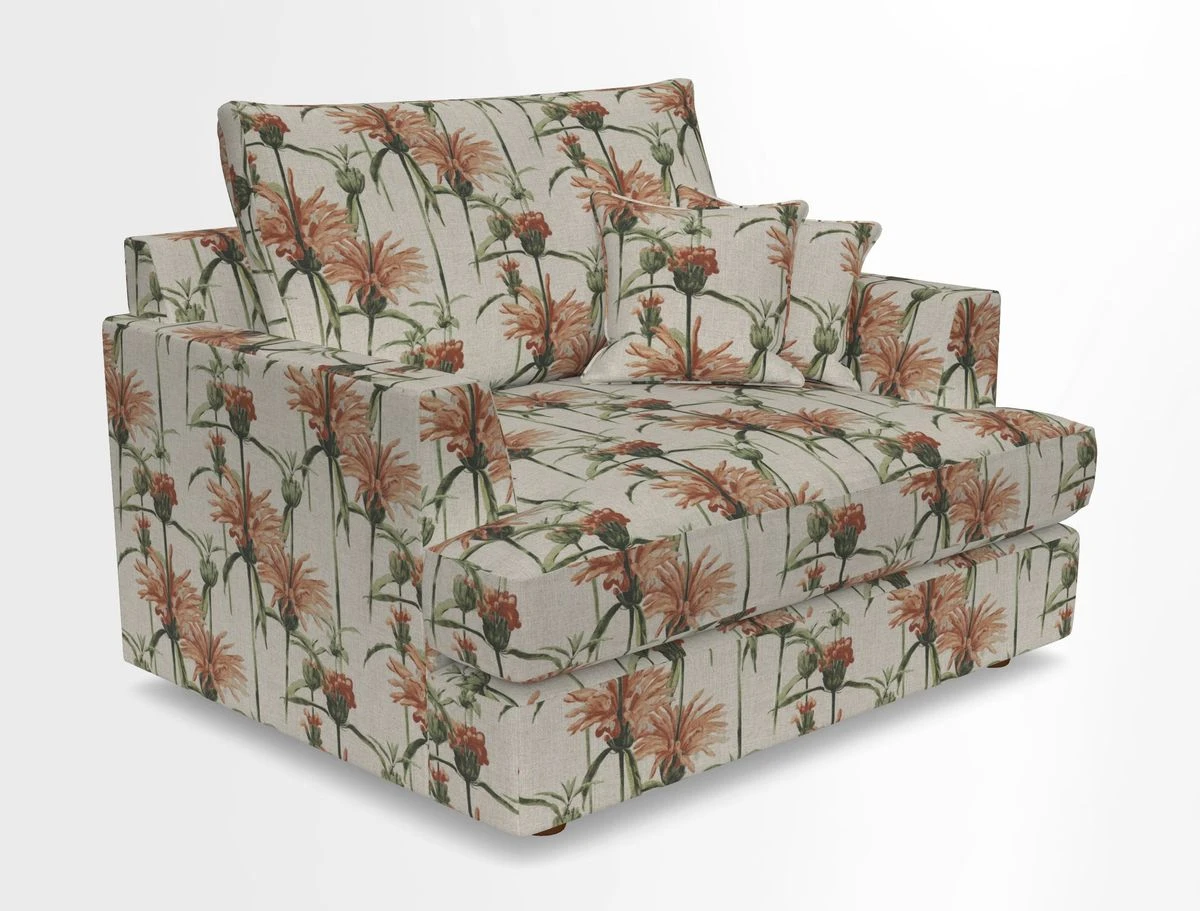 Slingsby Snuggler Fitted Cover Sofa in Two Tone Plain Biscuit.  Loose cover version available