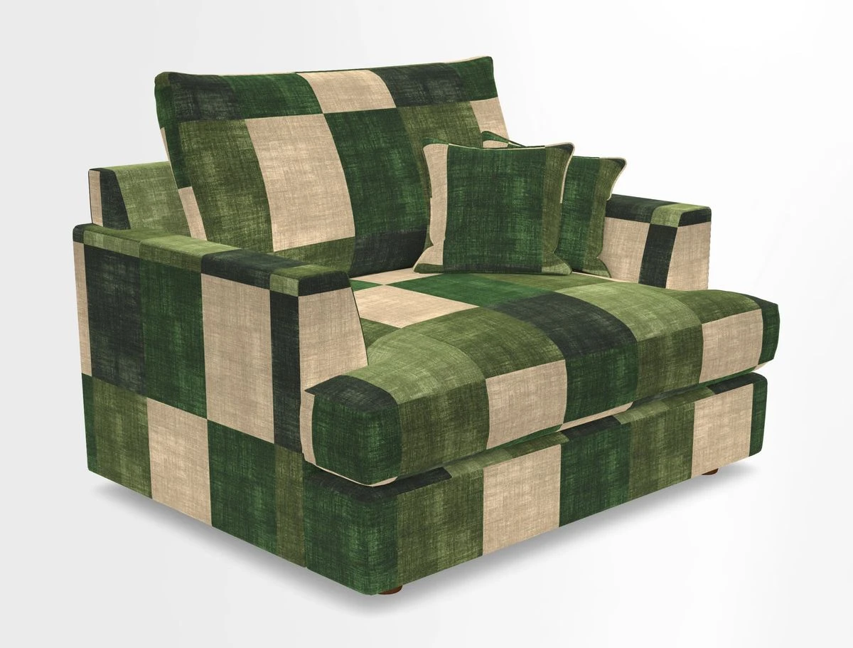 Slingsby Snuggler Fitted Cover Sofa in Two Tone Plain Biscuit.  Loose cover version available