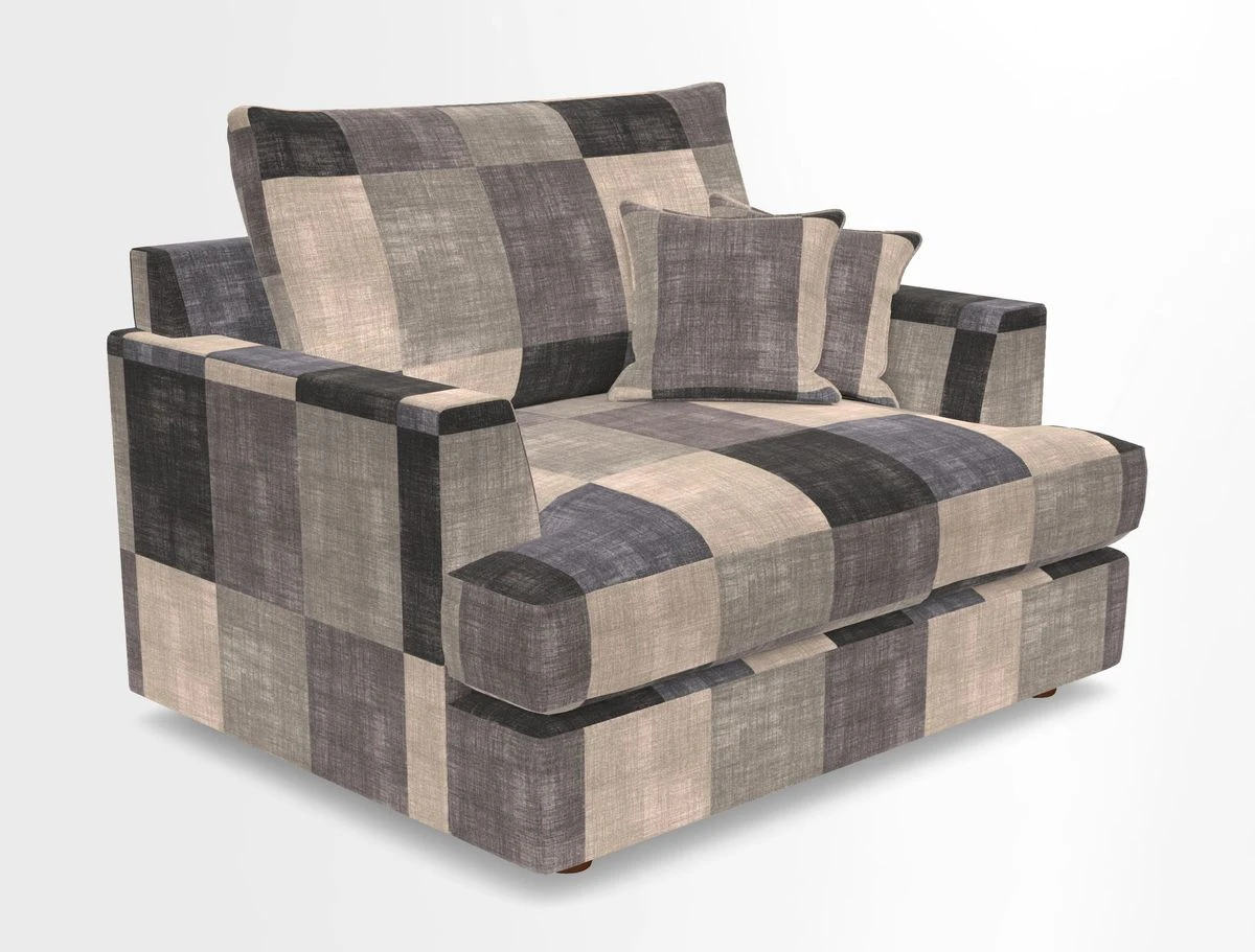 Slingsby Snuggler Fitted Cover Sofa in Two Tone Plain Biscuit.  Loose cover version available