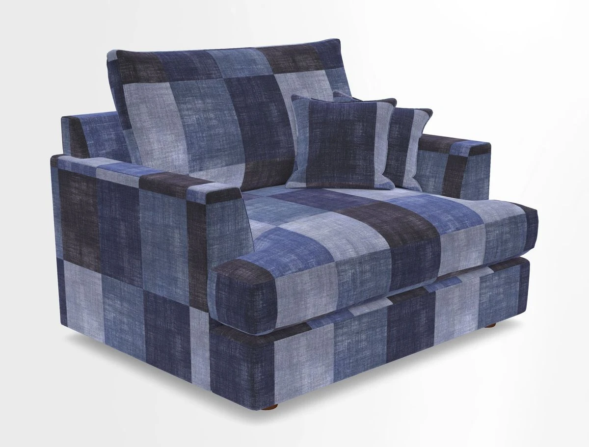 Slingsby Snuggler Fitted Cover Sofa in Two Tone Plain Biscuit.  Loose cover version available