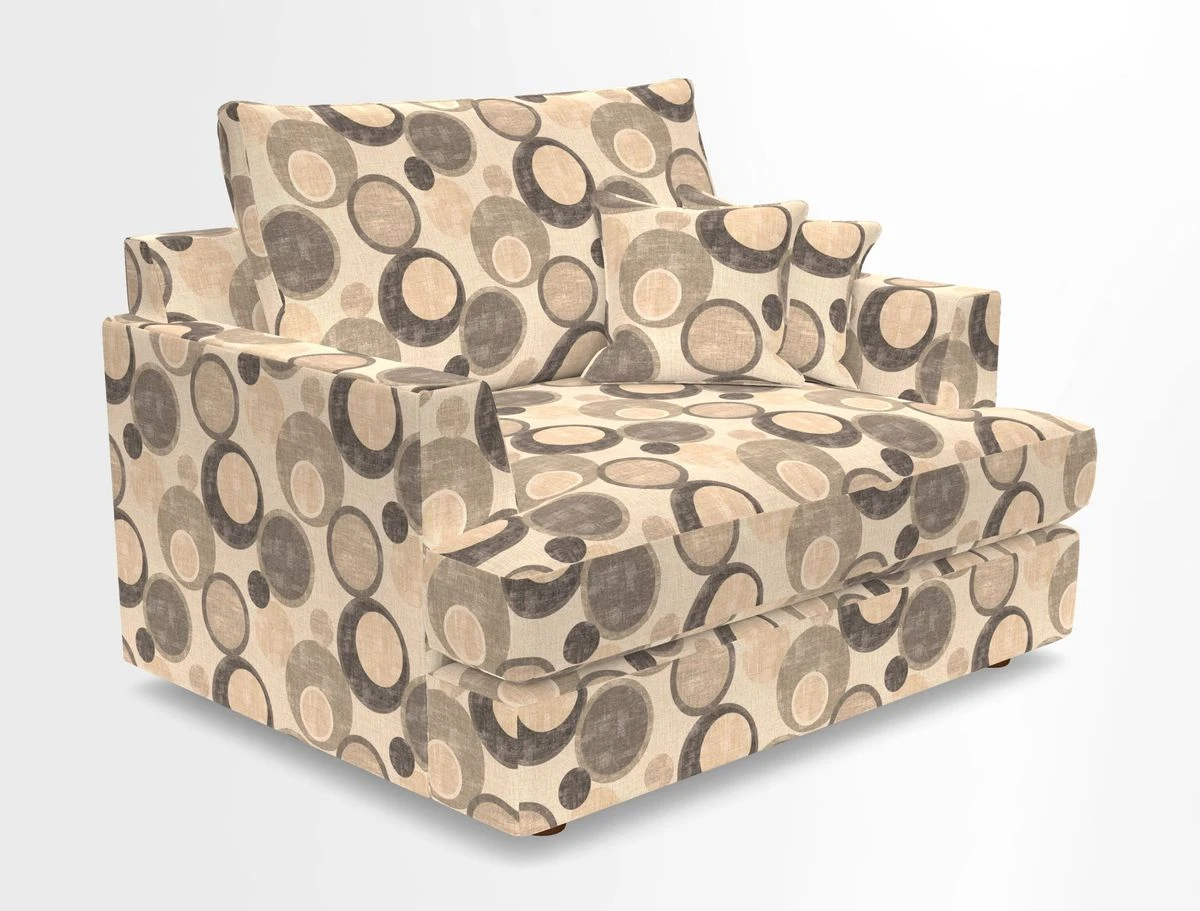 Slingsby Snuggler Fitted Cover Sofa in Two Tone Plain Biscuit.  Loose cover version available