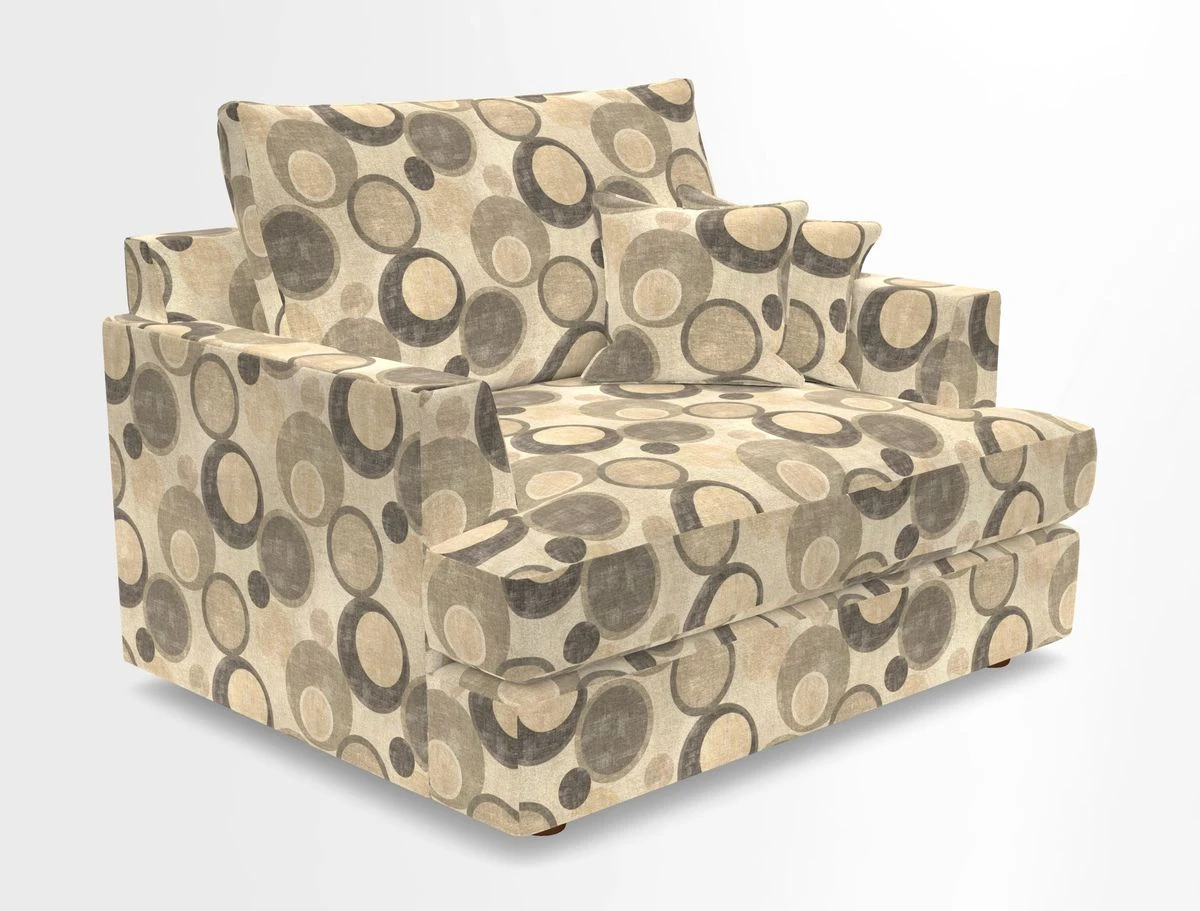 Slingsby Snuggler Fitted Cover Sofa in Two Tone Plain Biscuit.  Loose cover version available