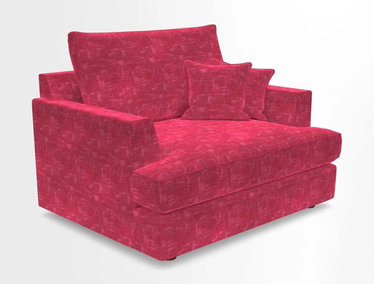 Slingsby Snuggler Fitted Cover Sofa in Two Tone Plain Biscuit.  Loose cover version available