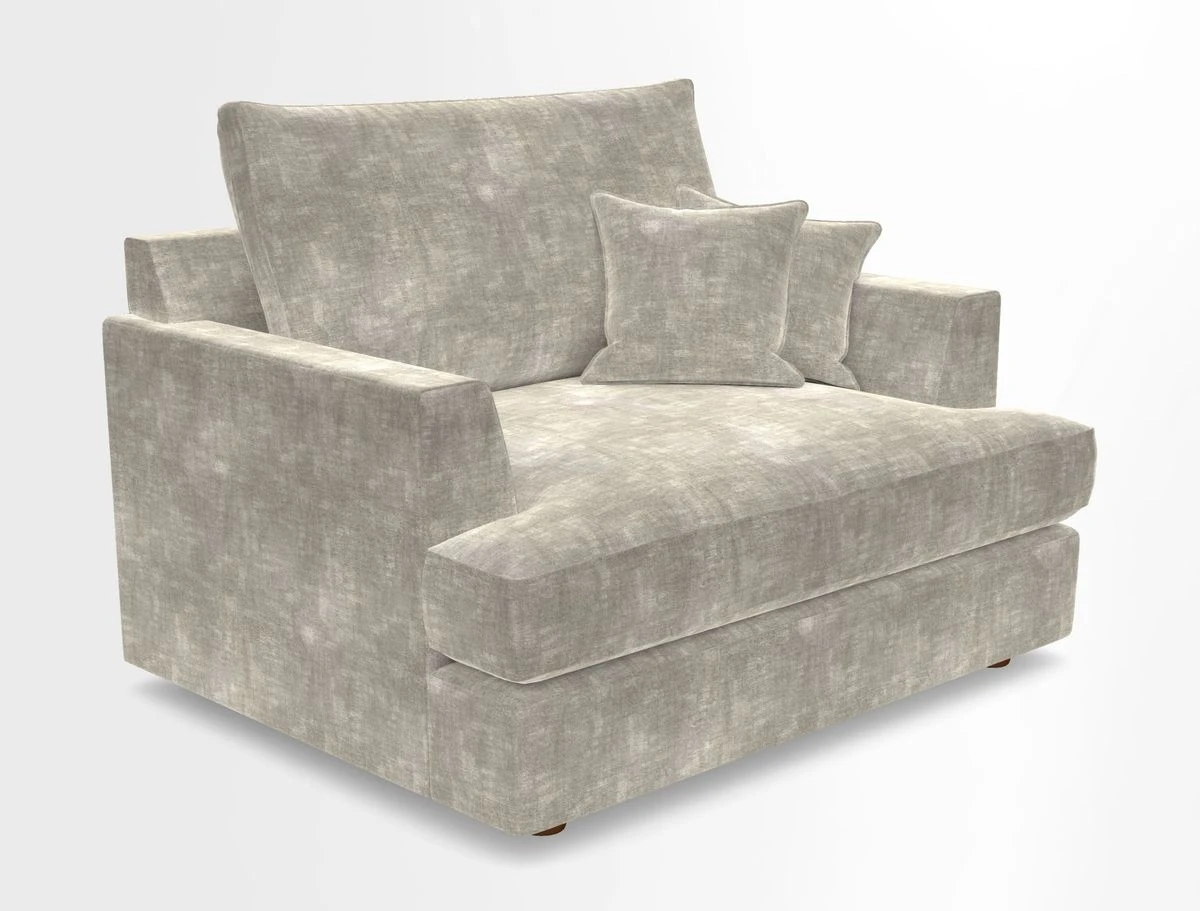 Slingsby Snuggler Fitted Cover Sofa in Two Tone Plain Biscuit.  Loose cover version available