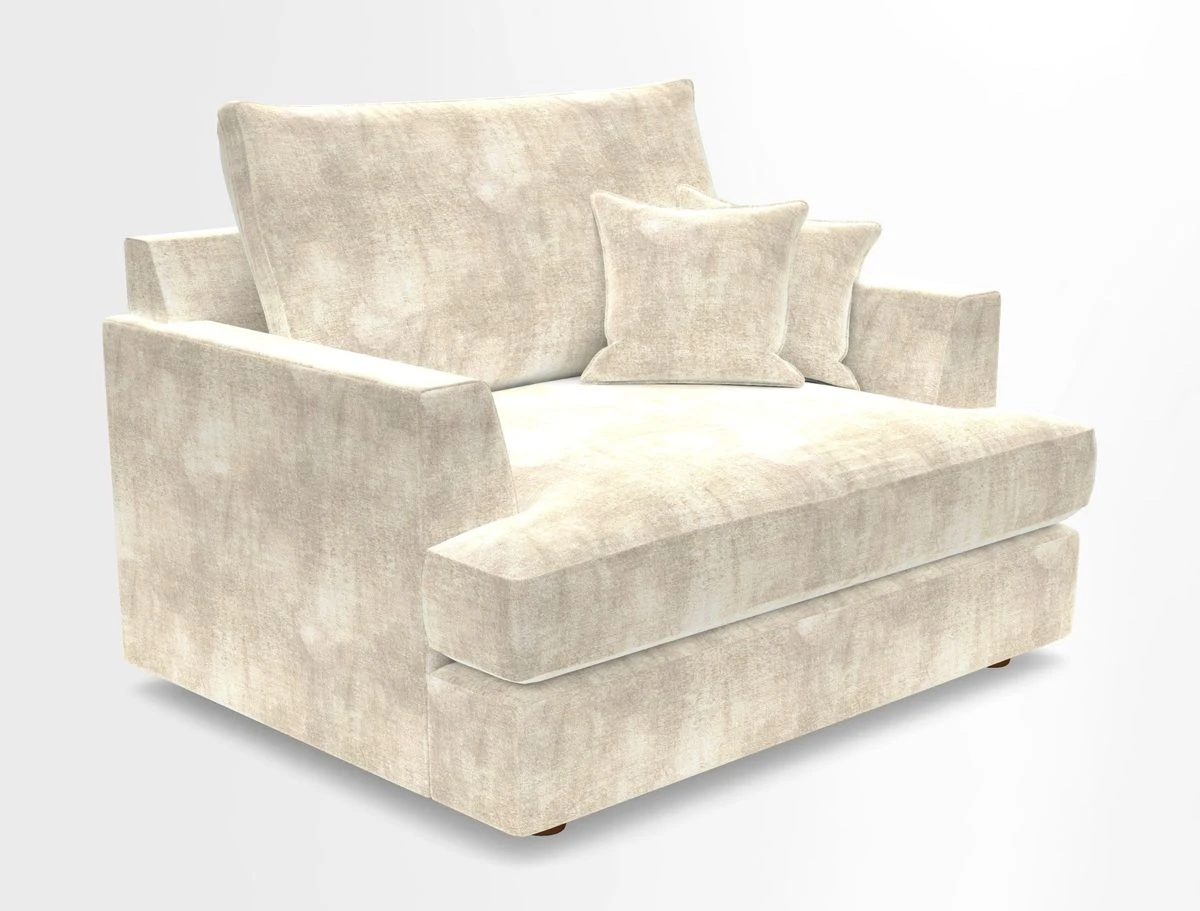 Slingsby Snuggler Fitted Cover Sofa in Two Tone Plain Biscuit.  Loose cover version available