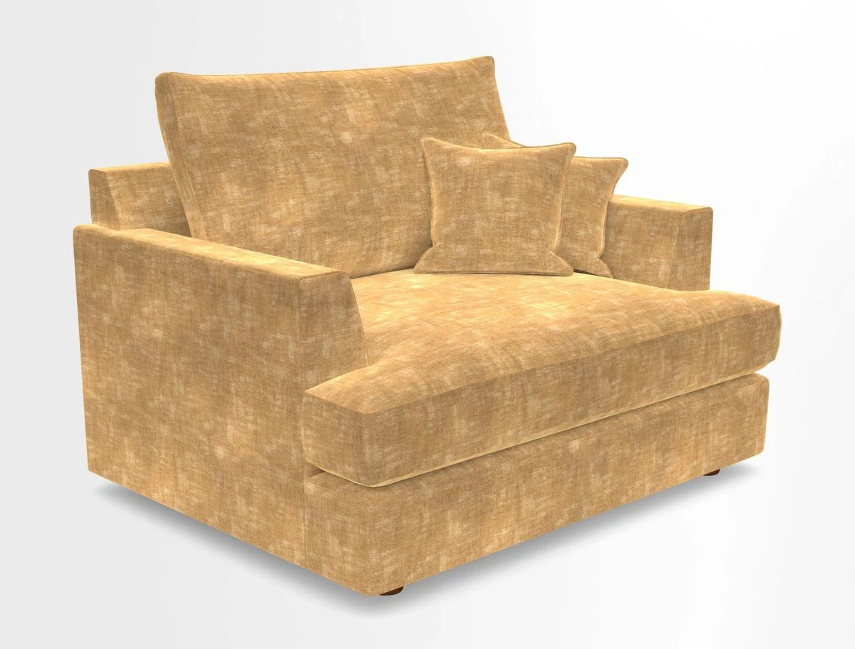 Slingsby Snuggler Fitted Cover Sofa in Two Tone Plain Biscuit.  Loose cover version available