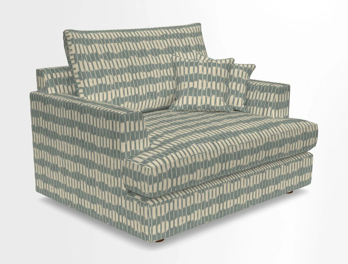 Slingsby Snuggler Fitted Cover Sofa in Two Tone Plain Biscuit.  Loose cover version available