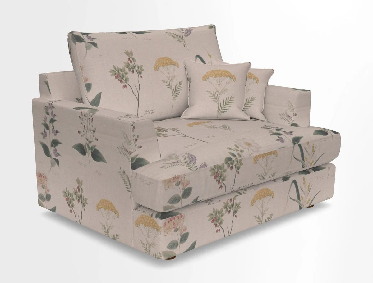 Slingsby Snuggler Fitted Cover Sofa in Two Tone Plain Biscuit.  Loose cover version available