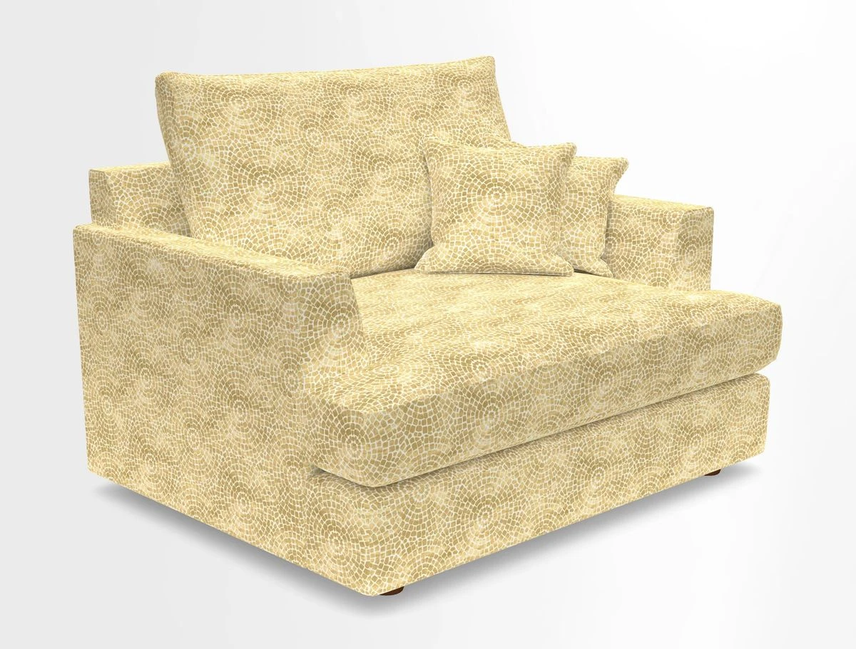 Slingsby Snuggler Fitted Cover Sofa in Two Tone Plain Biscuit.  Loose cover version available