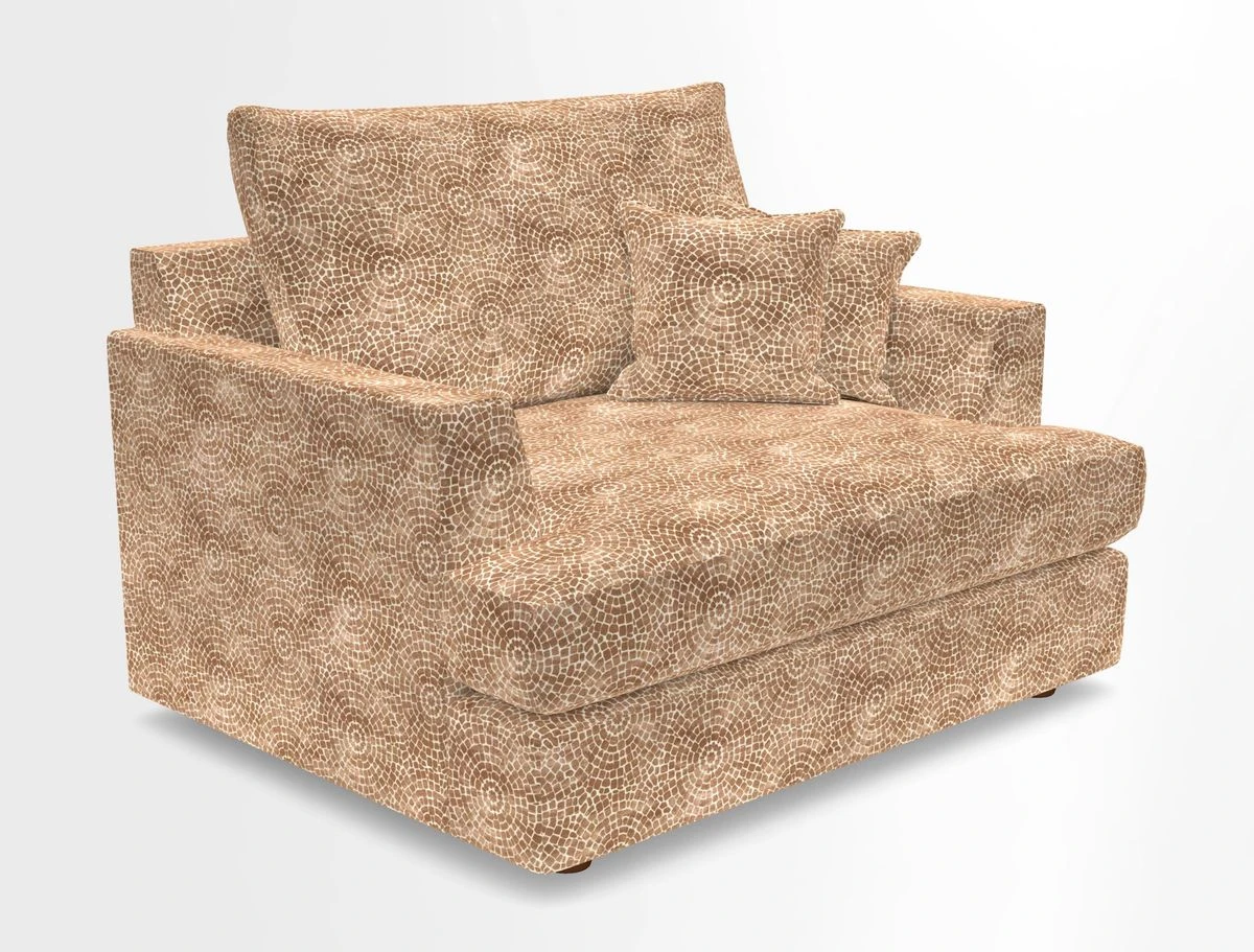 Slingsby Snuggler Fitted Cover Sofa in Two Tone Plain Biscuit.  Loose cover version available