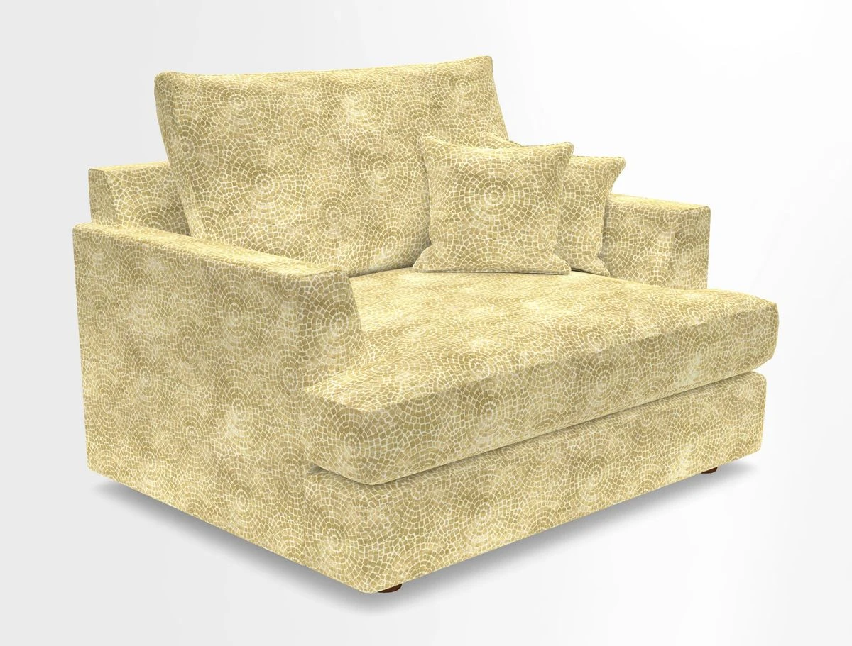Slingsby Snuggler Fitted Cover Sofa in Two Tone Plain Biscuit.  Loose cover version available