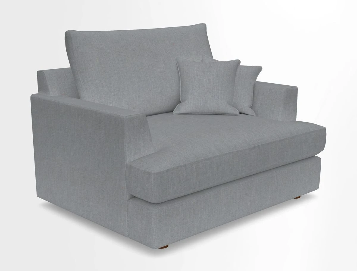 Slingsby Snuggler Fitted Cover Sofa in Two Tone Plain Biscuit.  Loose cover version available