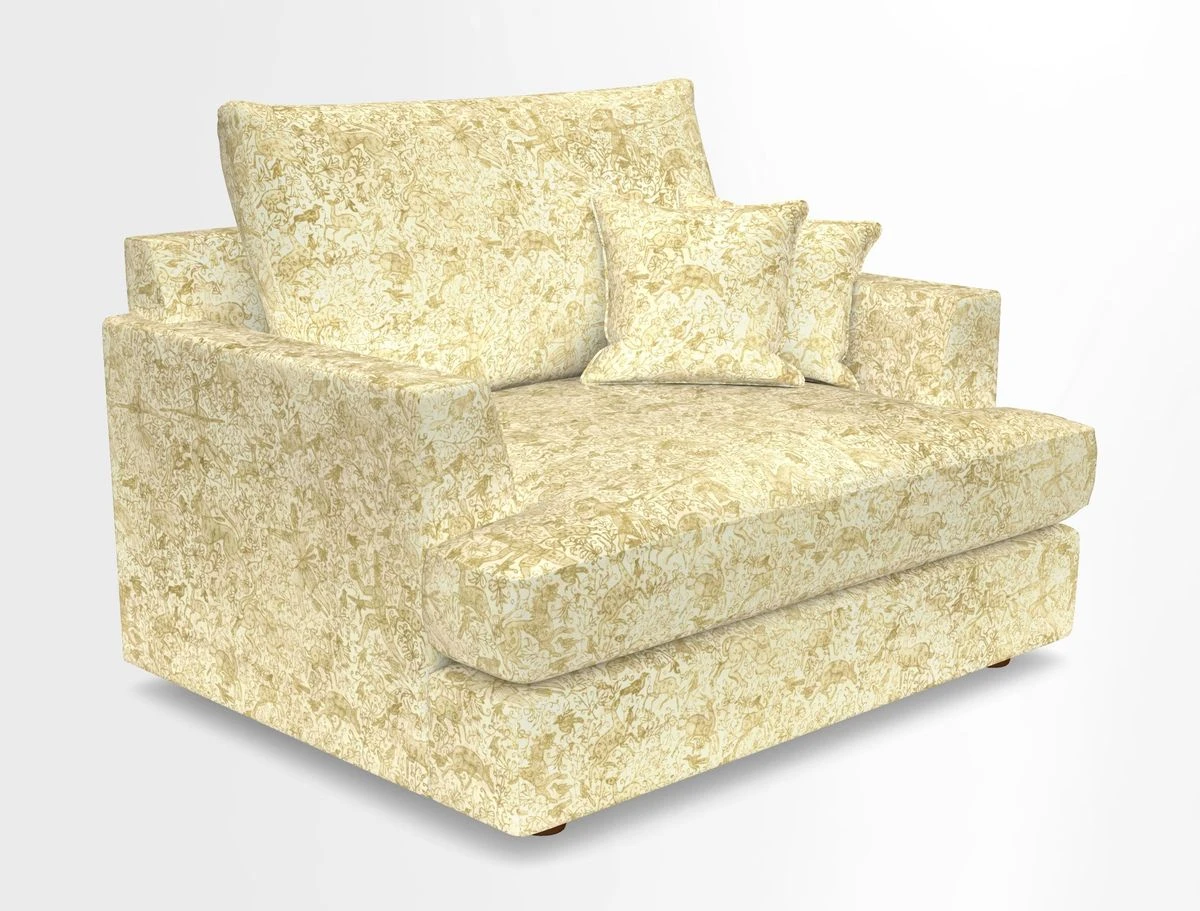 Slingsby Snuggler Fitted Cover Sofa in Two Tone Plain Biscuit.  Loose cover version available