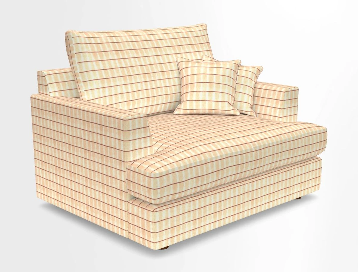 Slingsby Snuggler Fitted Cover Sofa in Two Tone Plain Biscuit.  Loose cover version available