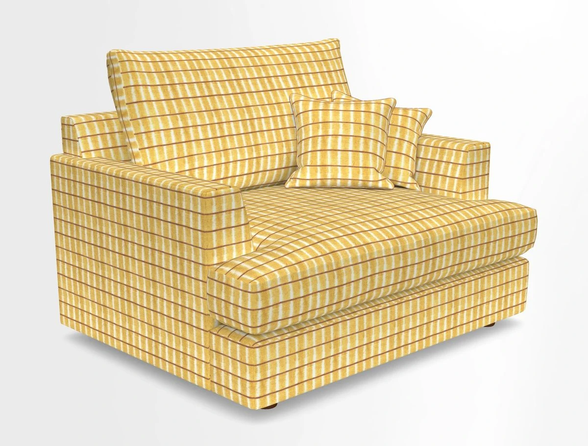 Slingsby Snuggler Fitted Cover Sofa in Two Tone Plain Biscuit.  Loose cover version available