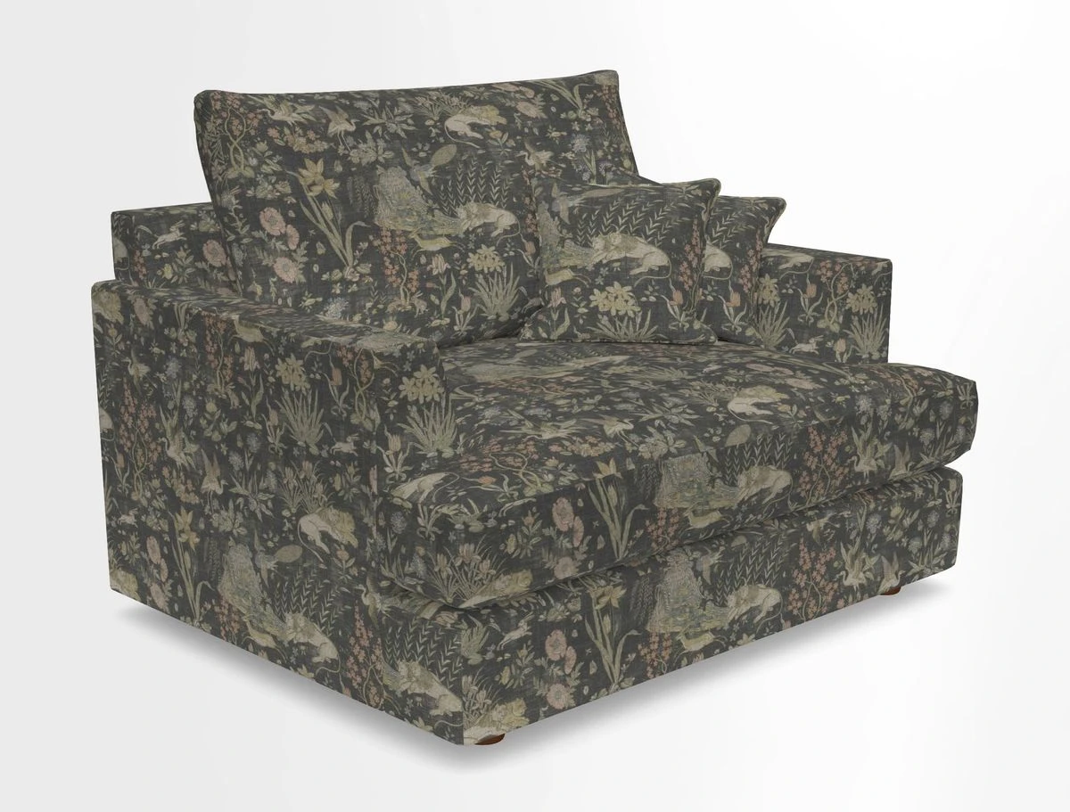 Slingsby Snuggler Fitted Cover Sofa in Two Tone Plain Biscuit.  Loose cover version available