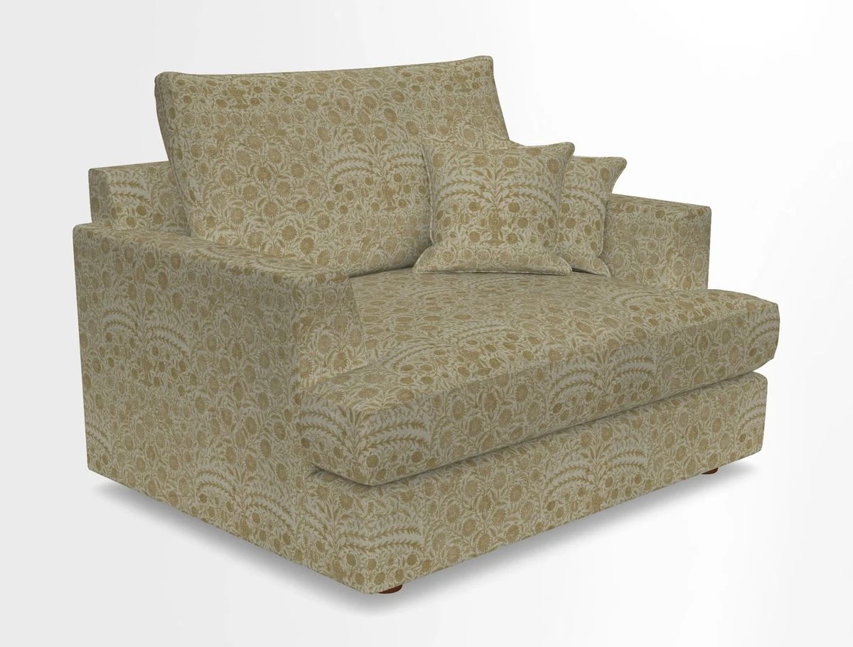 Slingsby Snuggler Fitted Cover Sofa in Two Tone Plain Biscuit.  Loose cover version available