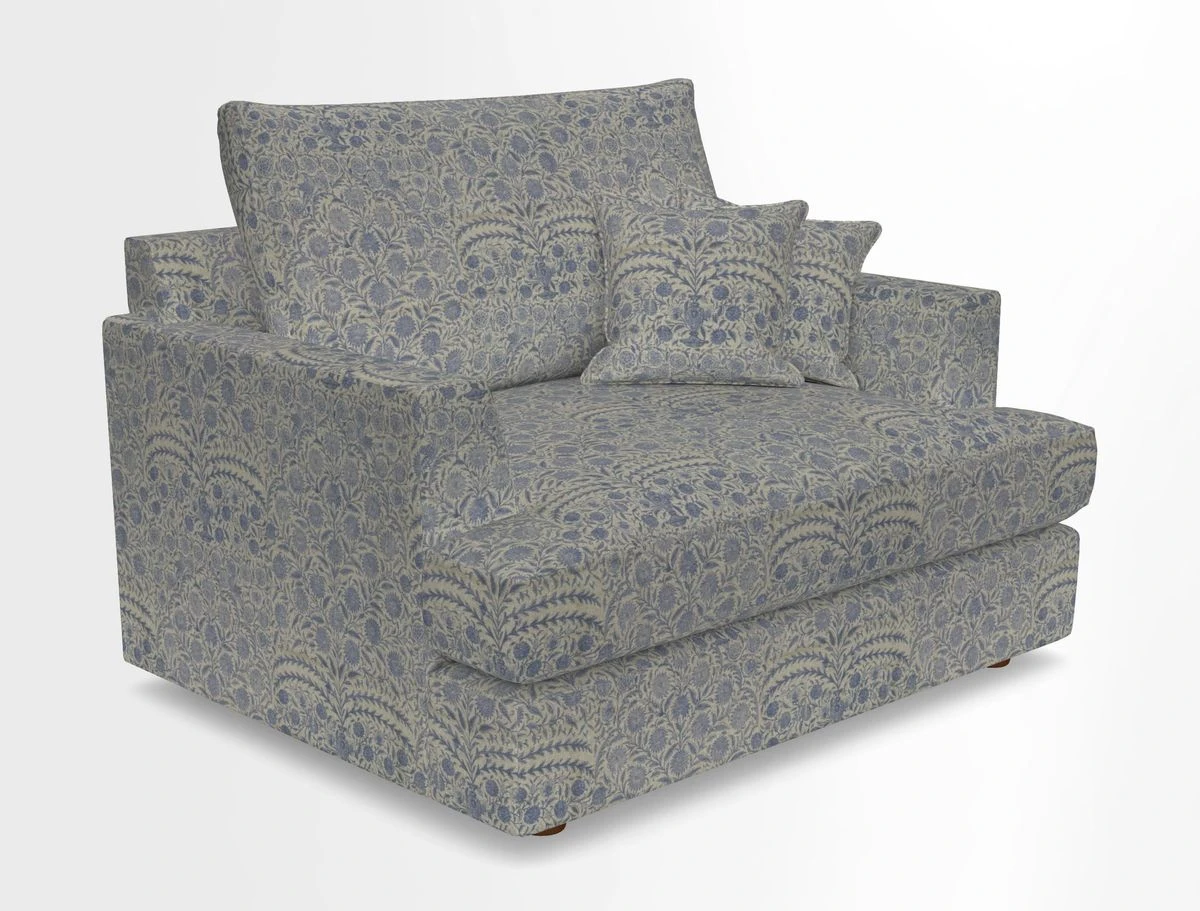 Slingsby Snuggler Fitted Cover Sofa in Two Tone Plain Biscuit.  Loose cover version available
