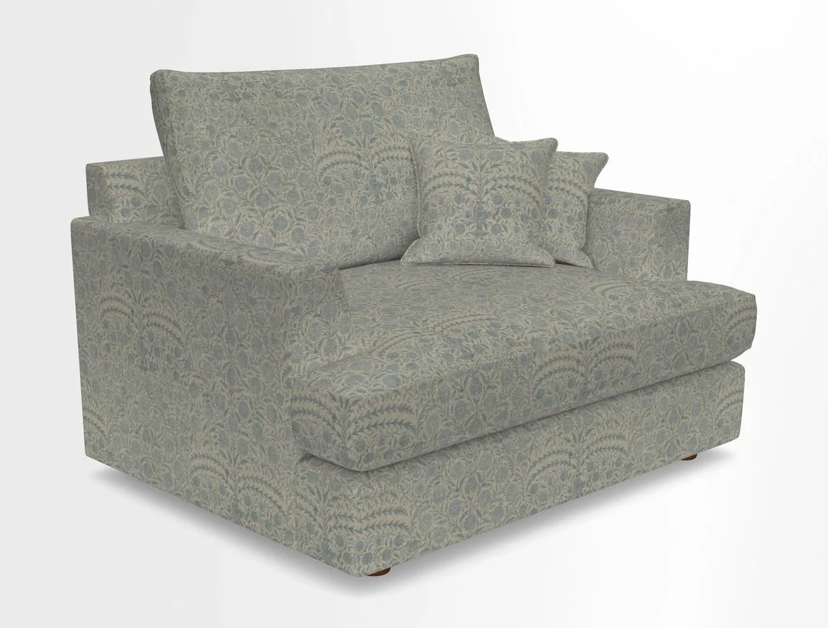 Slingsby Snuggler Fitted Cover Sofa in Two Tone Plain Biscuit.  Loose cover version available