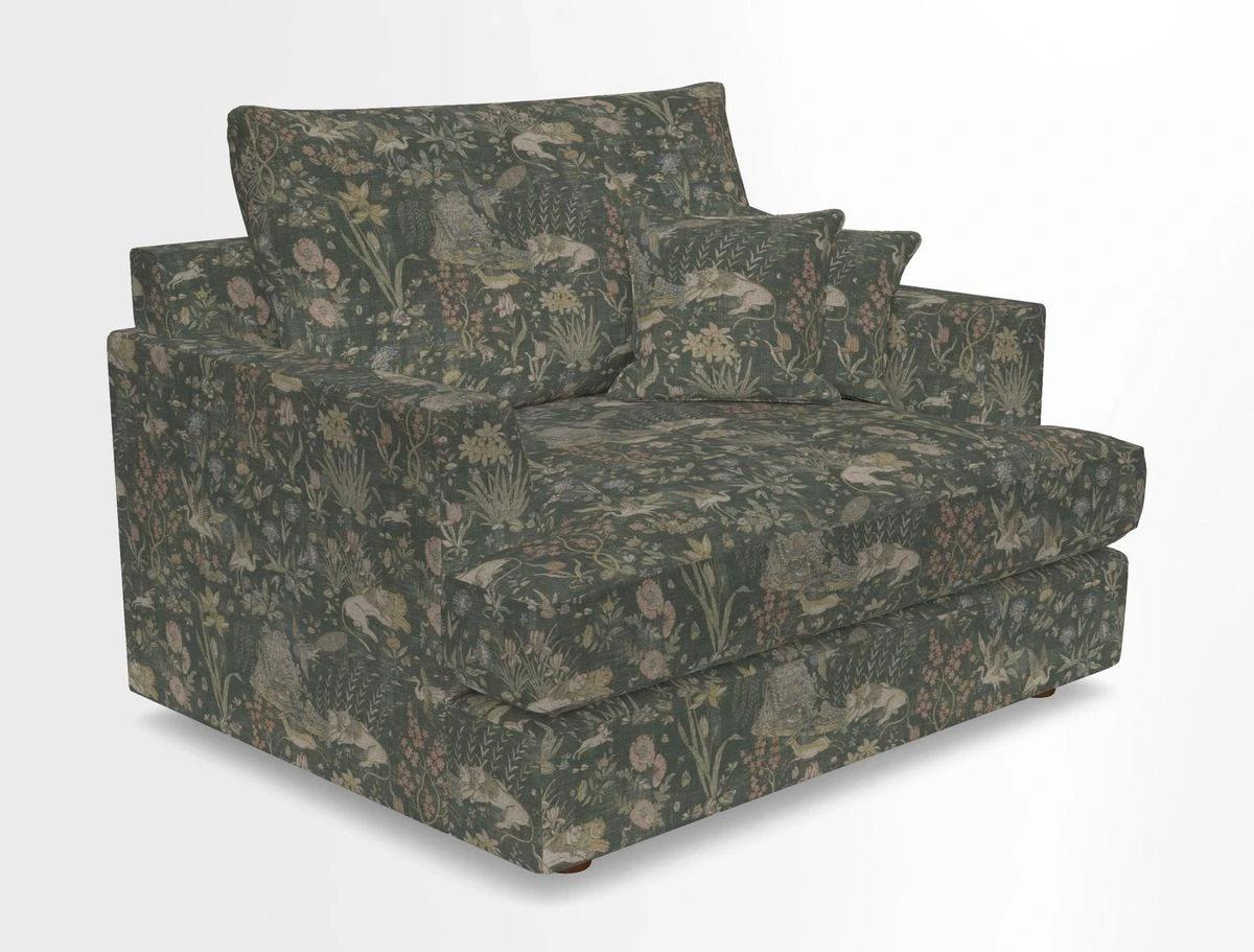 Slingsby Snuggler Fitted Cover Sofa in Two Tone Plain Biscuit.  Loose cover version available