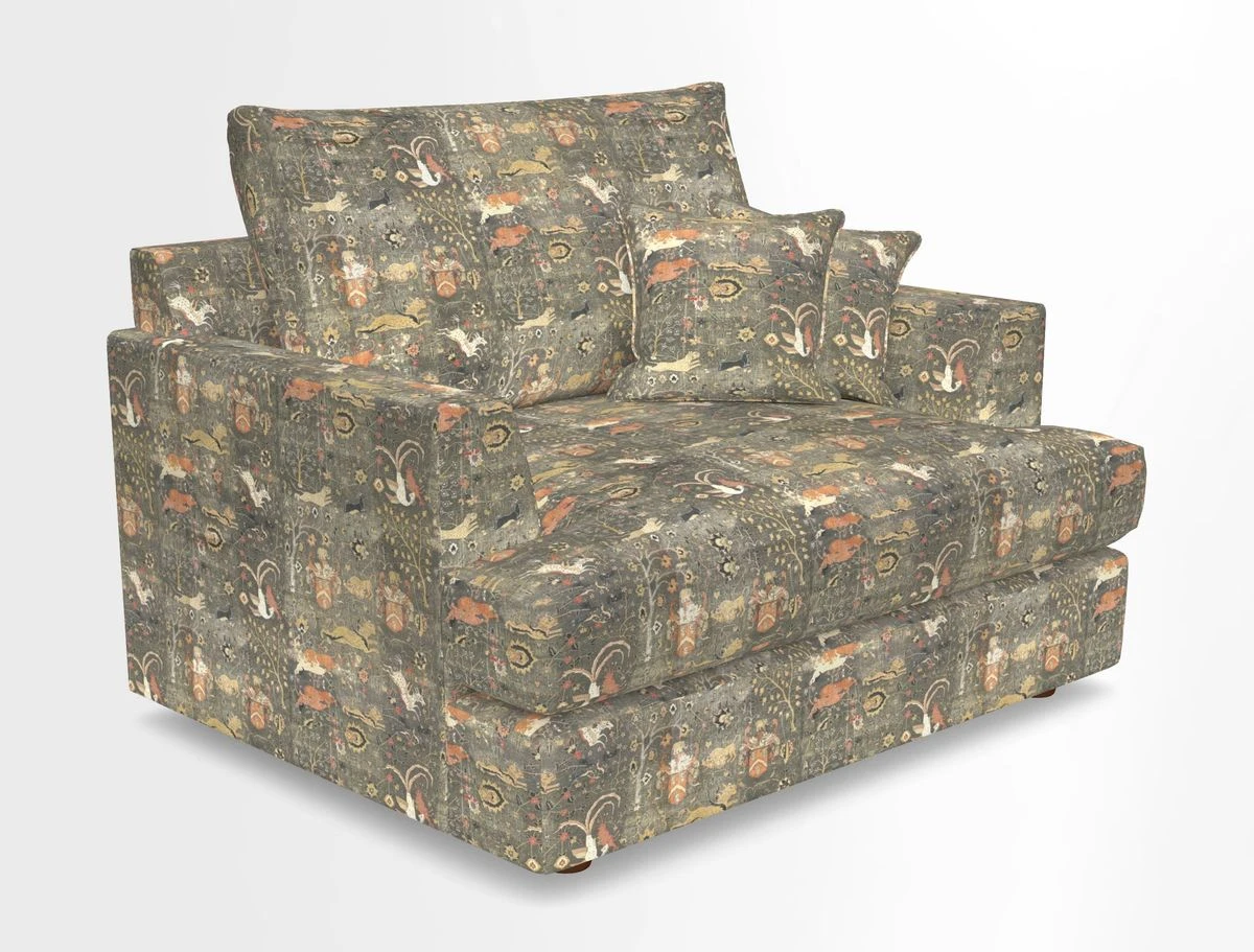 Slingsby Snuggler Fitted Cover Sofa in Two Tone Plain Biscuit.  Loose cover version available