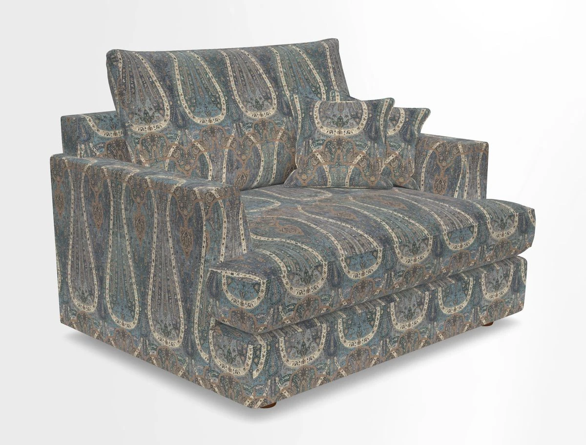 Slingsby Snuggler Fitted Cover Sofa in Two Tone Plain Biscuit.  Loose cover version available