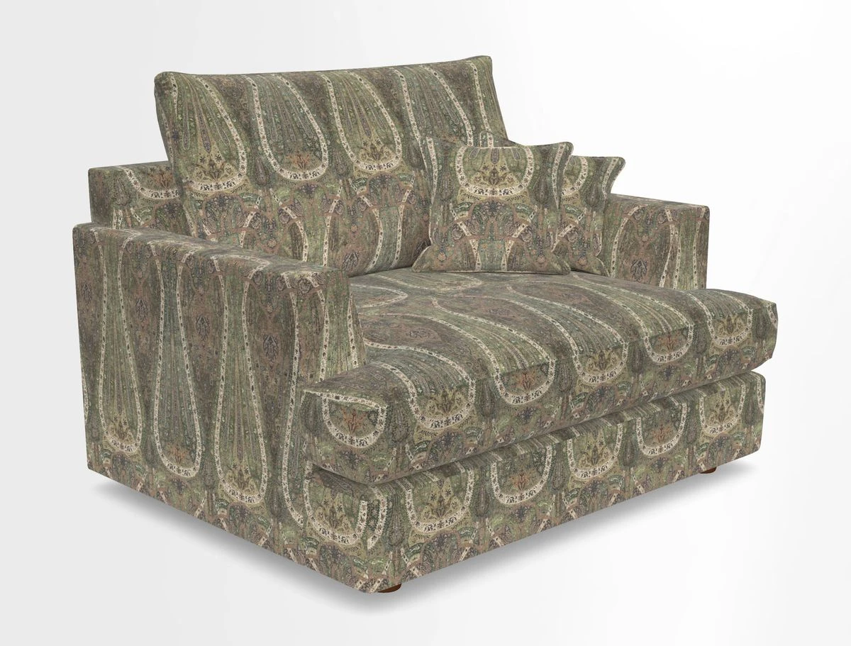 Slingsby Snuggler Fitted Cover Sofa in Two Tone Plain Biscuit.  Loose cover version available