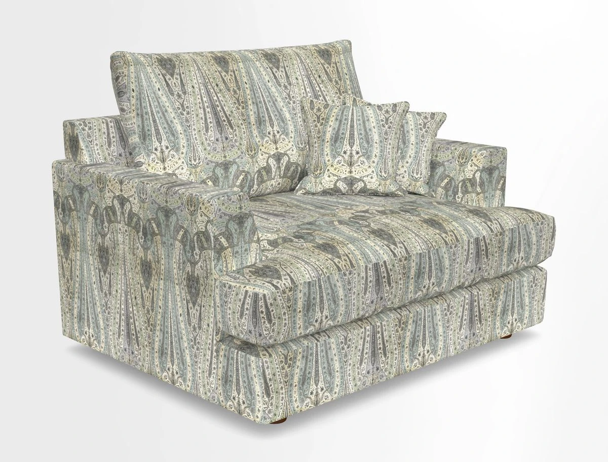Slingsby Snuggler Fitted Cover Sofa in Two Tone Plain Biscuit.  Loose cover version available
