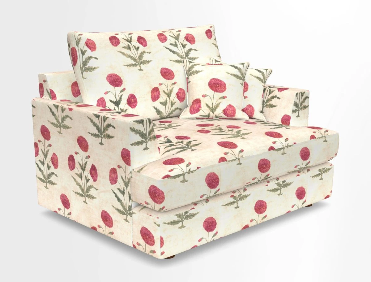 Slingsby Snuggler Fitted Cover Sofa in Two Tone Plain Biscuit.  Loose cover version available